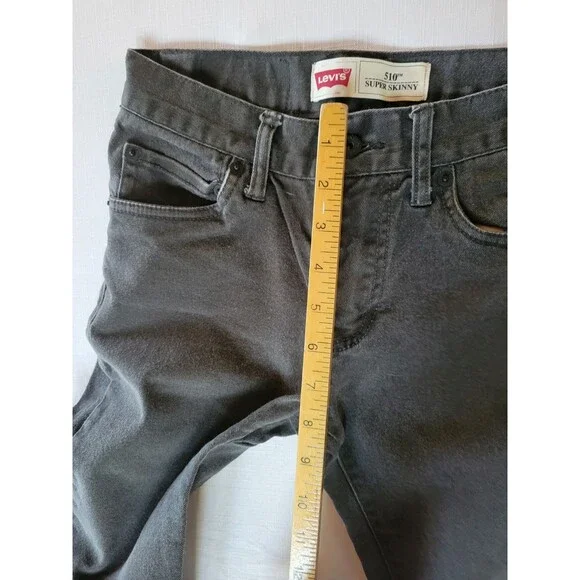Levi's 510 Jeans Boy's Super Skinny 26x26 Faded Gray Stretch Denim Jeans 12 Reg - Picture 5 of 9